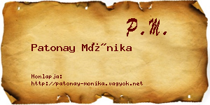 Patonay Mónika névjegykártya
